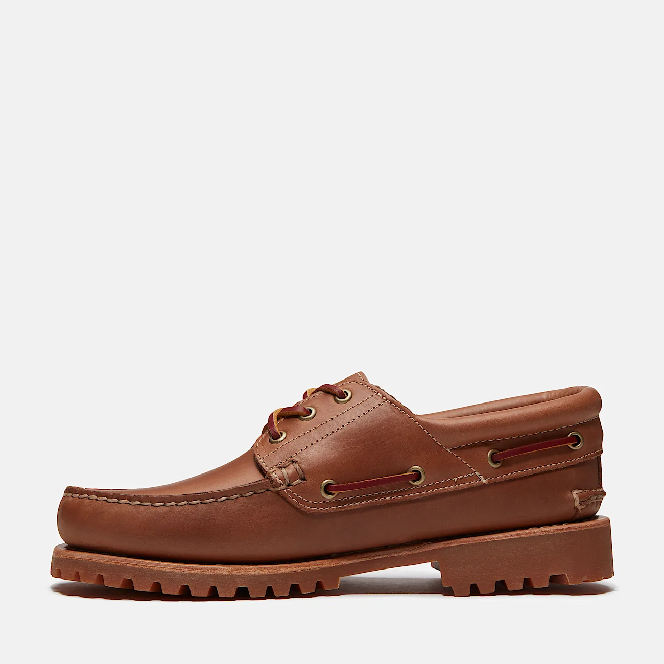 Mens Timberland Authentic 3Eye Lug Handsewn Boat Shoe TBL Medium Brown FullGrainMedium Brown ALT6