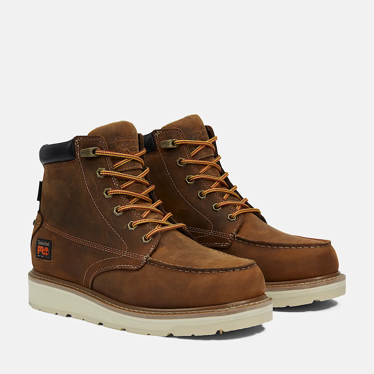 Mens Timberland PRO Gridworks 6 Waterproof MocToe Work Boot TBL Brown FullGrain ALT4