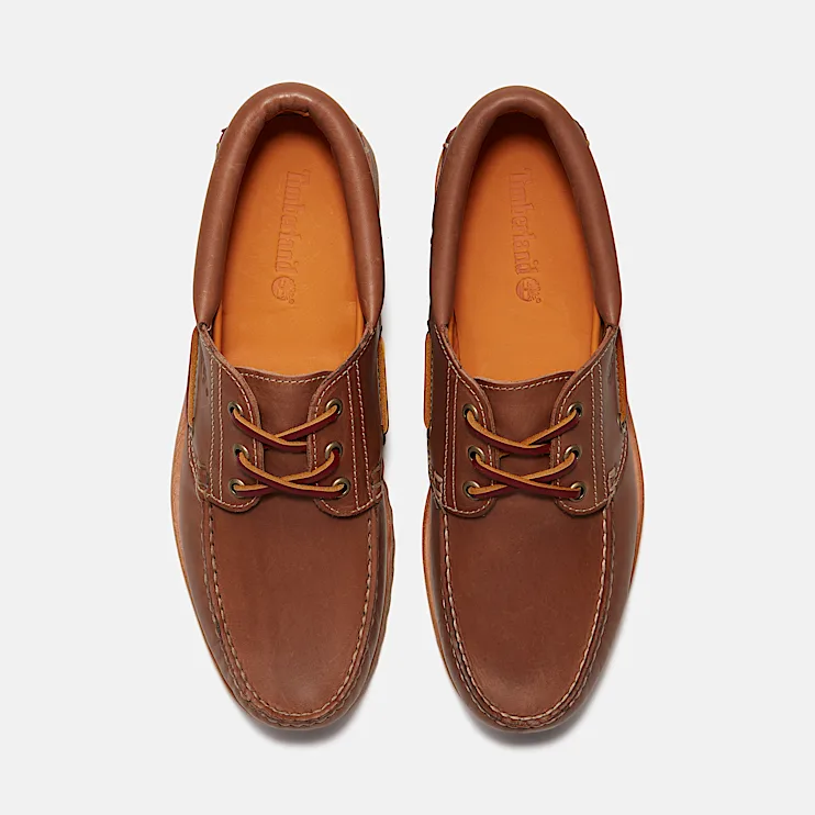 Mens Timberland Authentic 3Eye Lug Handsewn Boat Shoe TBL Medium Brown FullGrainMedium Brown ALT2