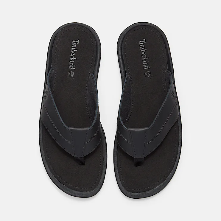 Mens Timberland Originals Slide Sandal TBL Black Leather ALT2