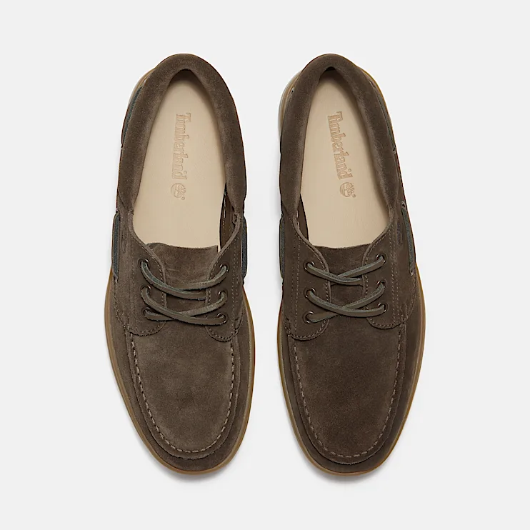 Mens Timberland Portofino Pier Boat Shoe TBL Dark Brown SuedeBeige ALT2